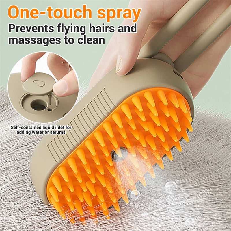 Pupzest Electric Steam Spray Pet Grooming Brush